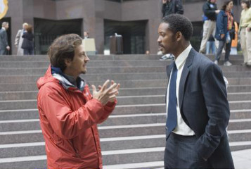 Gabriele directing Will Smith on set