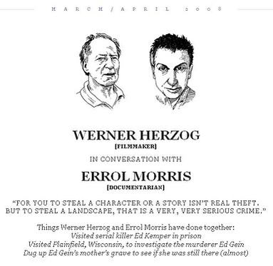 Werner Herzog and Errol Morris in The Believer