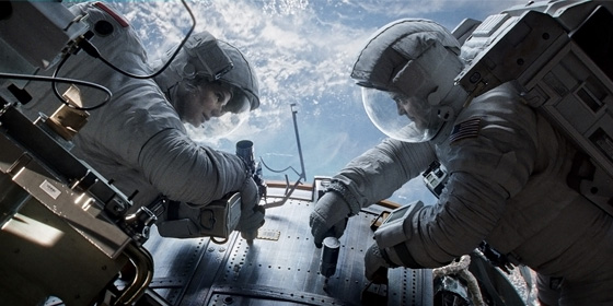 Sandra Bullock and George Clooney in Gravity - Image courtesy of Warner Bros 2013